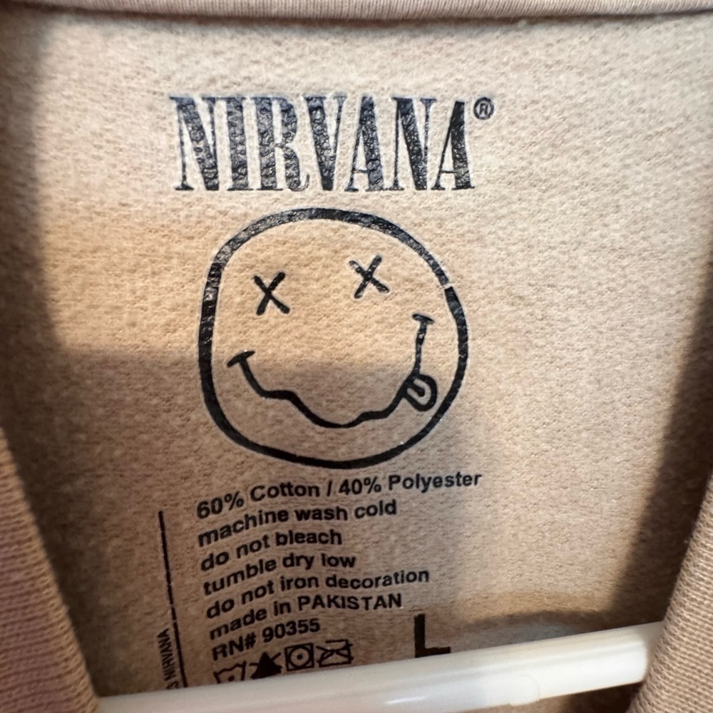 NIRVANA Beige Graphic Crewneck Sweater - Picture 4 of 4